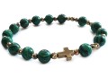 Bransoletka z kamieni malachit i złoty hematyt 8854 [p19]