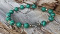 Bransoletka z kamieni malachit i złoty hematyt 8854 [p19]