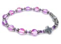 Bransoletka różaniec na rękę - fioletowe cyrkonie opalizujące 9007 [p22]