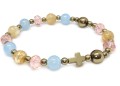 Bransoletka różaniec z kamieni - pastelowy - 9156 [71]
