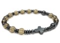 Bransoletka różaniec na rękę kwarc dymny 9181 [p19]