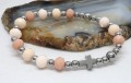 Bransoletka różaniec na rękę - kryształki w kolorze pudrowym w srebrze 9189 [sz9]