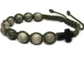 Różaniec sznurkowy z kamieniami na rękę khaki 9190  [p23]