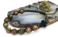 Bransoletka różaniec sznurkowy z kamieni oliwkowy unakit 9192