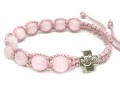 Bransoletka różaniec na rękę Kwarc różowy 9194