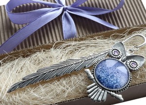 Zakładka do książki śliczna duża sowa  fiołkowa 8411 [052]