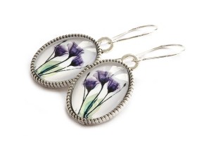 Kolczyki fioletowe kwiaty 8548 [01]