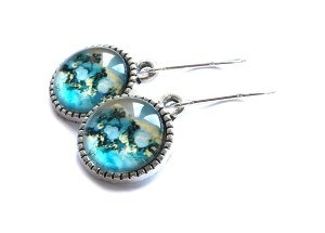 Kolczyki błękitny marmurek 8558 [026]