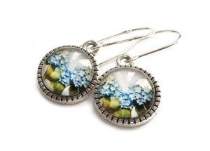 Delikatne kolczyki kwiatowe - hortensje 8772 [k1]