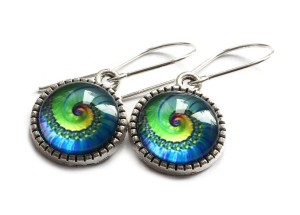 Kolczyki turkusowo zielone 8835 [k1]