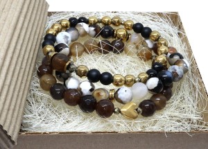 Zestaw 3 bransoletek z kamieni w pudełku 9187 [53]