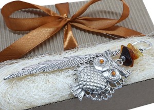 Zakładka do książki sowa Bursztyn Bałtycki 9197 [046]