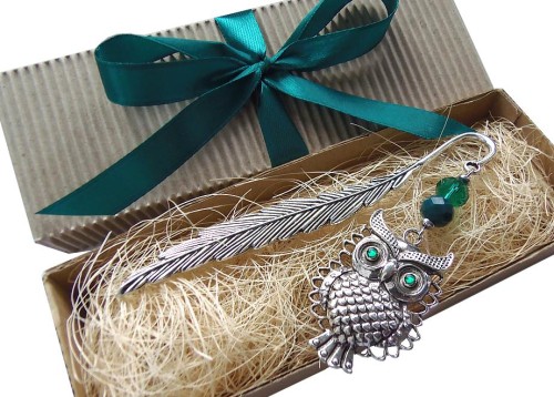 8034 ZAKŁADKA DO KSIĄŻKI SOWA ZIELONA.jpg