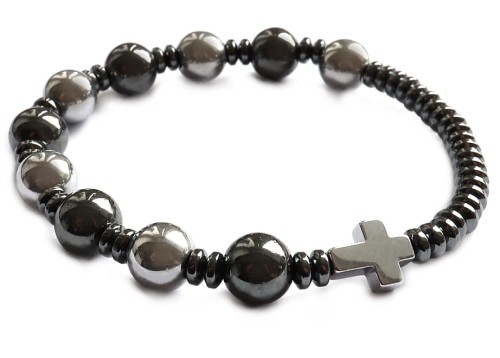 8531 różaniec na rękę hematyt srebrny i antracytowy.jpg