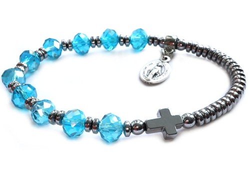 8642 bransoletka różaniec na rękę z kryształków - błękitny.jpg