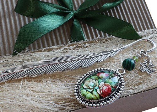 Zakładka do książki z kwiatami i koniczynką 8882 [025]