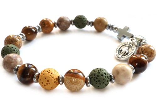 Bransoletka różaniec na rękę - mix kamieni 8895 [p3]