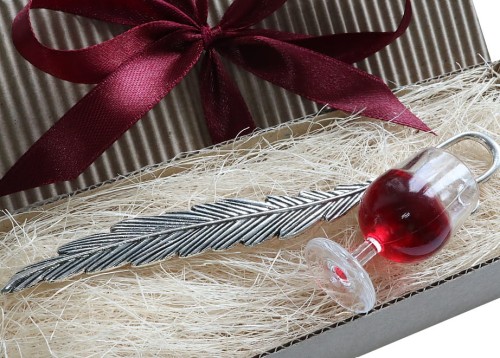 Zakładka do książki, notesu - kieliszek z czerwonym winem 8899 [64]