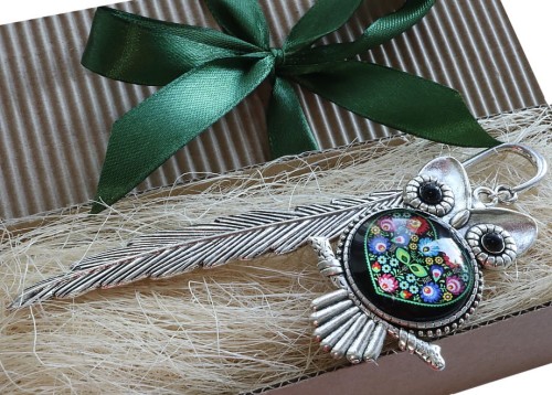 Zakładka do książki - duża sowa folk 8901 [k30]