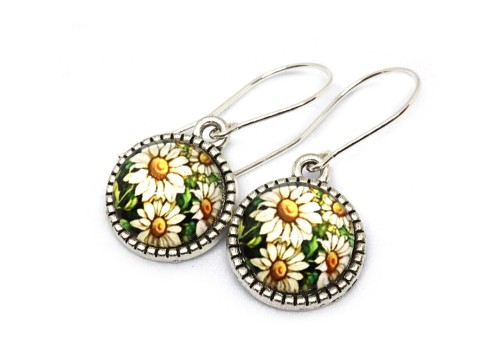 Kolczyki kwiatowe rumianki 8973 [025]