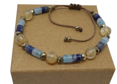 Bransoletka sznurkowa z kamieniami w pudełku 9018 [15]