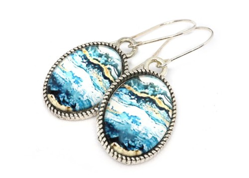 Kolczyki niebieskie glamour 9048 [03]