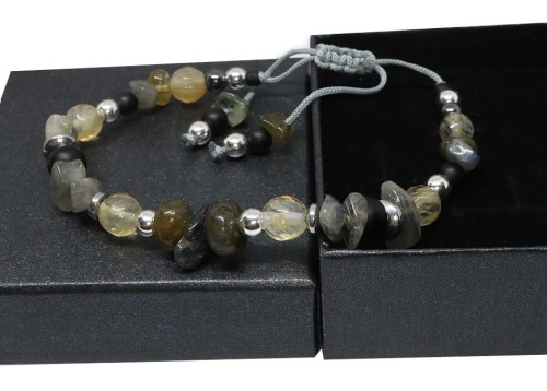 Bransoletka sznurkowa - labradoryt, cytryn 9116 [1]