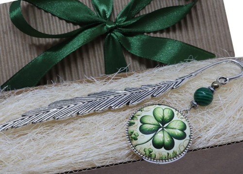 Zakładka do książki z czterolistną koniczynką na szczęście 9151 [014]