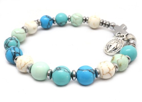 Bransoletka różaniec na rękę - howlit 3 kolory 9171 [p20]