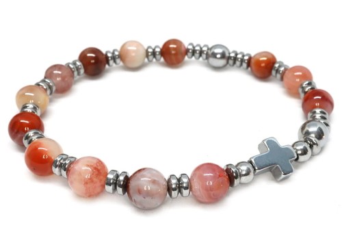 Bransoletka różaniec z agatów na rękę 9180 [p1]