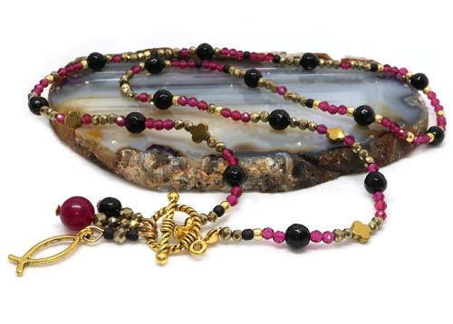 Delikatny naszyjnik z turmalinów 9183 [023]