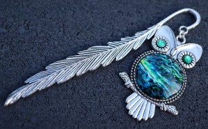 Zakładka do książki Piękna duża sowa Abalone 8626 [011]