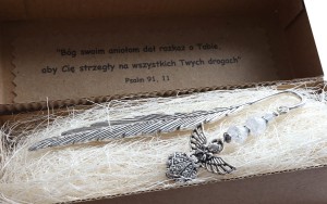 Zakładka do książki Anioł pamiątka Komunii Dedykacja 8554 [k73]