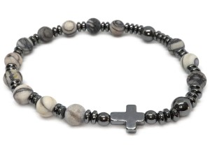 Bransoletka różaniec na rękę - jaspis 9074 [ 12]