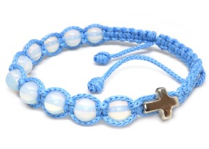 Różaniec bransoletka na rękę - opal w błękicie 9216 [hb20]