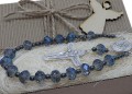 Różaniec do samochodu na lusterko - piękne kryształy niebieskie 9224  [sz8]