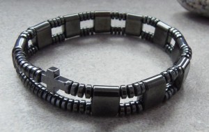 Różaniec na rękę męska bransoletka hematyt 7129 [sz9]